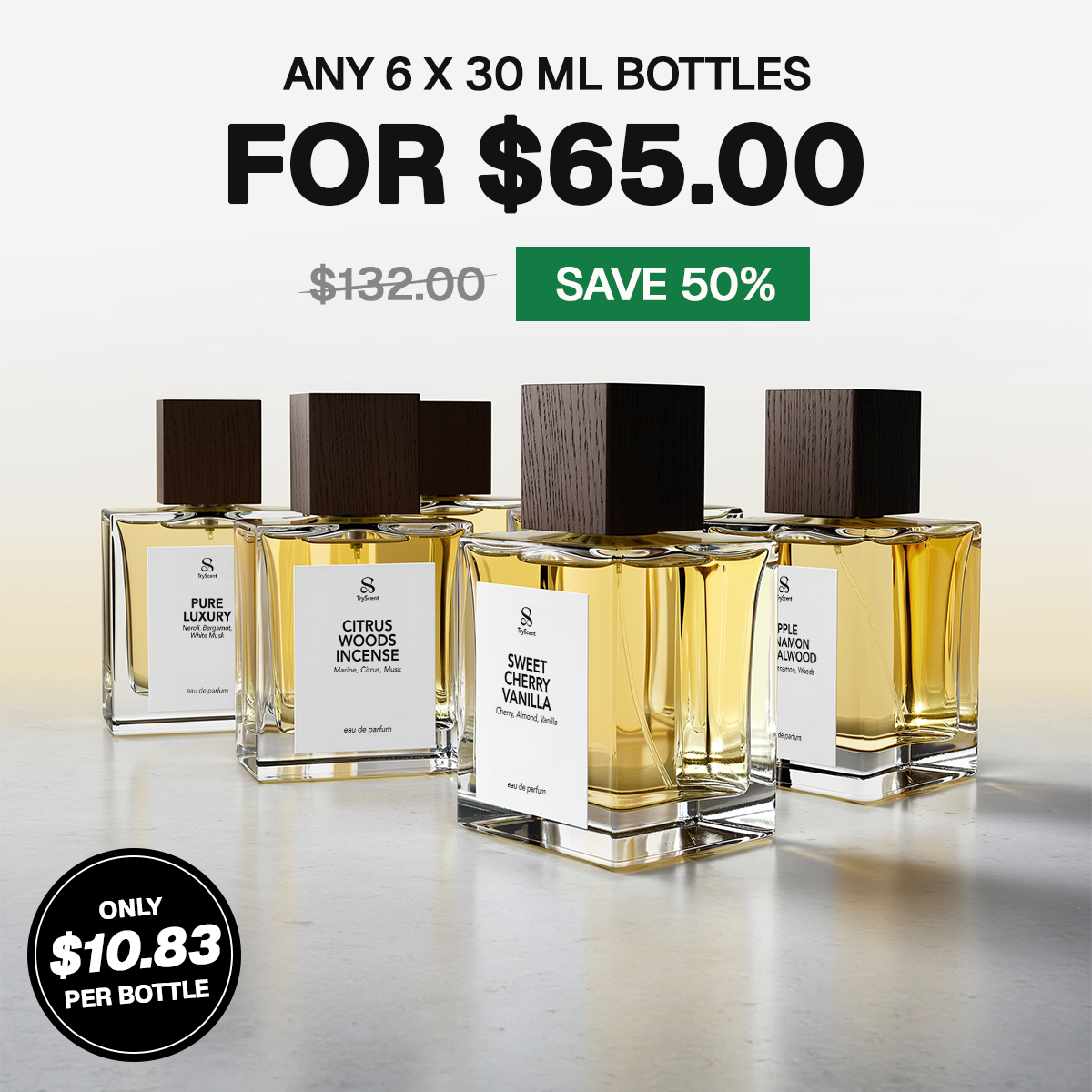 6X 30ml Perfume Bottles