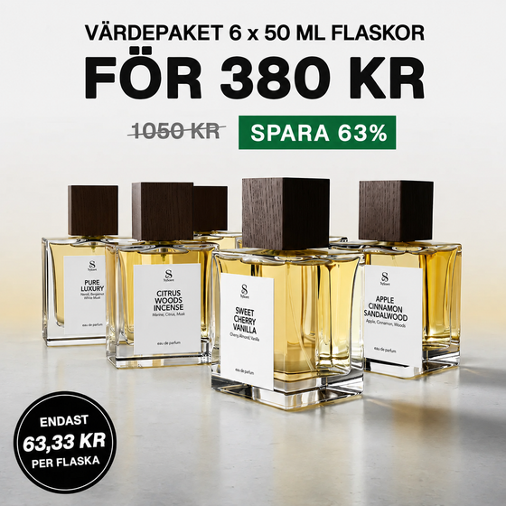 6 x 50 ml parfymeflasker