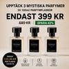 Mystiske parfymer – 3 x 100 ml parfymeflasker